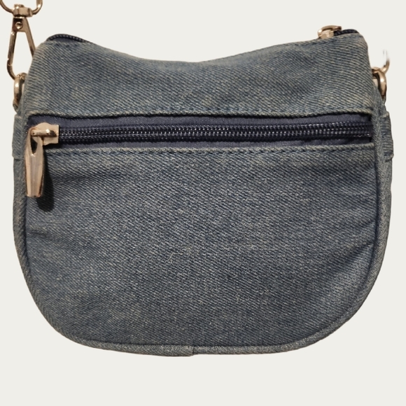 SPRING Denim MINI PURSE KING CROSSBODY Bag. LIKE NEW Condition - Picture 5 of 13